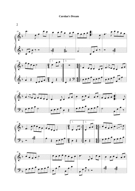 Carolans Dream Lever Harp Solo Page 2