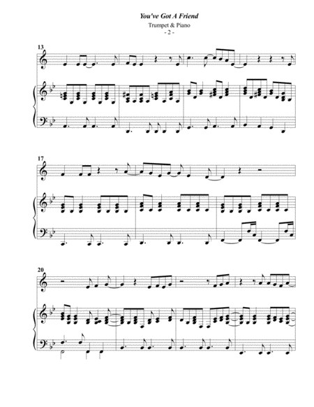 Carole King You Ve Got A Friend For Trumpet Piano Page 2