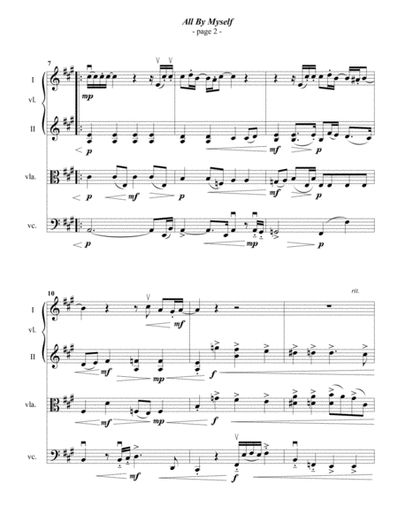 Celine Dion All By Myself For String Quartet Page 2