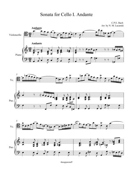 Cello Sonata In A Minor I Andante Page 2