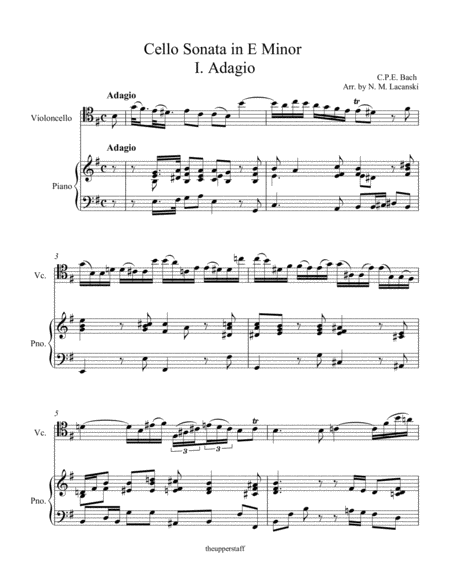 Cello Sonata In E Minor I Adagio Page 2