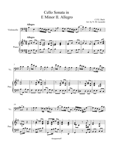 Cello Sonata In E Minor Ii Allegro Page 2
