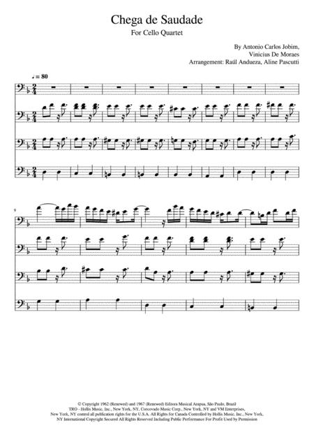 Chega De Saudade No More Blues For Cello Quartet Page 2