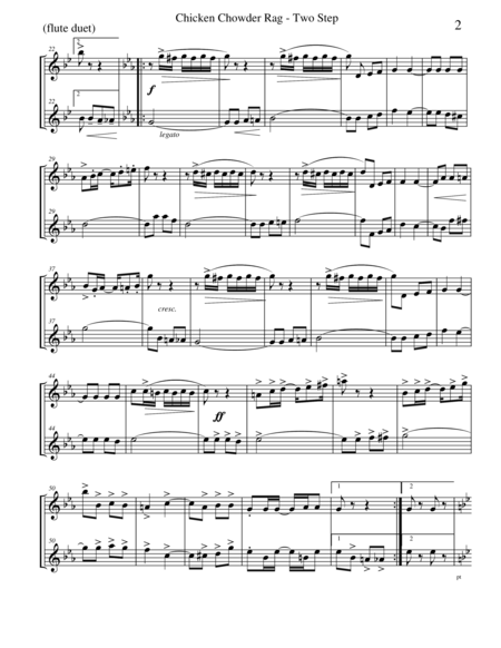 Chicken Chowder Rag By Irene Giblin For Flute Duet Page 2