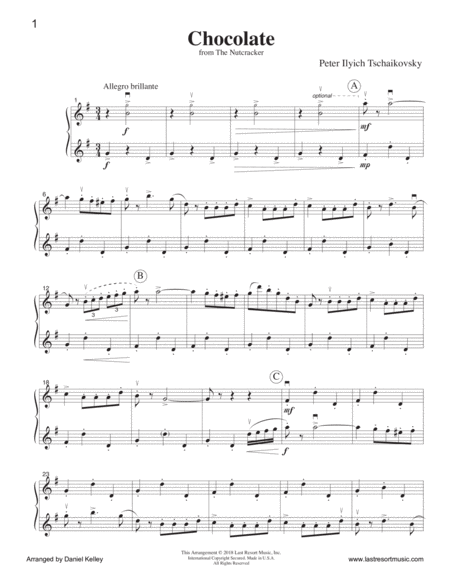 Chocolate From The Nutcracker For Violin Duet Music For Two Violins Page 2