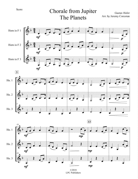 Chorale From Jupiter For French Horn Trio Page 2