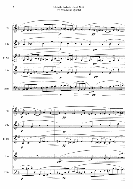 Chorale Prelude Op 67 N 52 For Woodwind Quintet Page 2