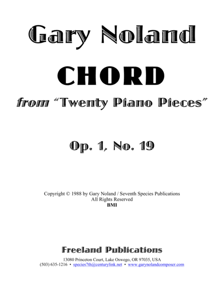 Chord For Piano Op 20 No 19 Page 2
