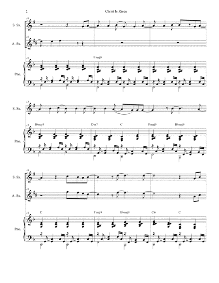 Christ Is Risen Duet For Soprano And Alto Saxophone Page 2