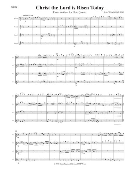 Christ The Lord Is Risen Today For Flute Quartet Page 2