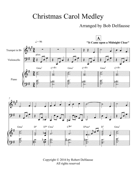 Christmas Carol Medley For Trumpet Cello And Piano Page 2