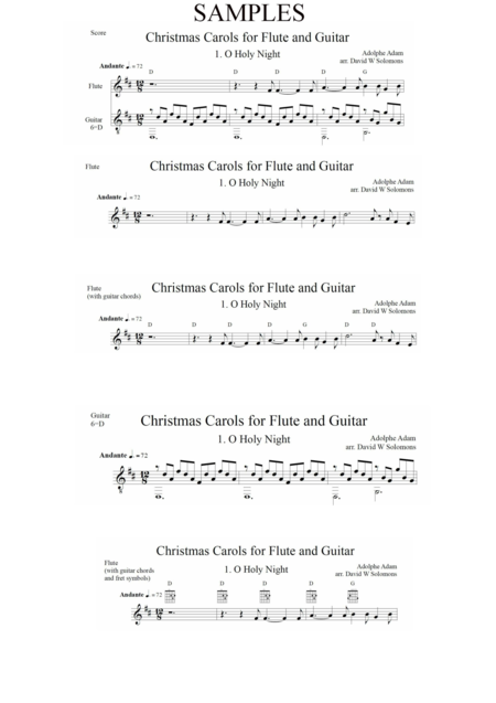 Christmas Carols For Flute And Guitar No 1 O Holy Night Page 2