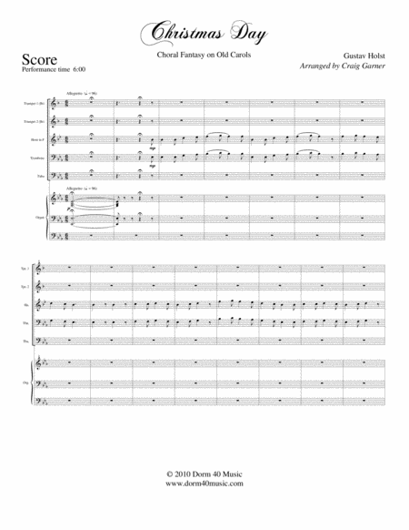 Christmas Day Choral Fantasy On Old Carols For Organ And Brass Quintet Page 2