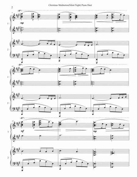 Christmas Meditation Silent Night Piano Duet Page 2