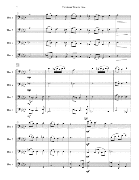 Christmas Time Is Here For Trombone Quartet Page 2