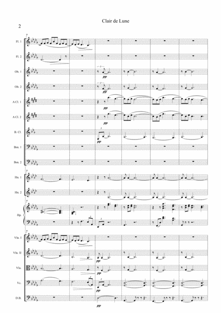 Clair De Lune For Orchestra Page 2