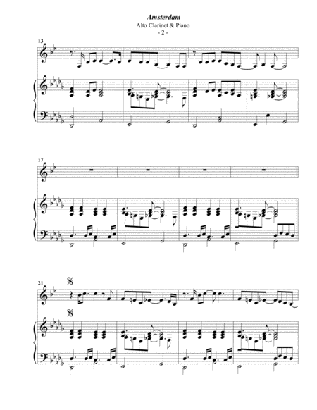 Coldplay Amsterdam For Alto Clarinet Piano Page 2