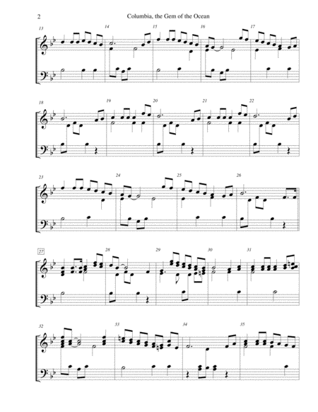 Columbia The Gem Of The Ocean For 2 Octave Handbell Choir Page 2