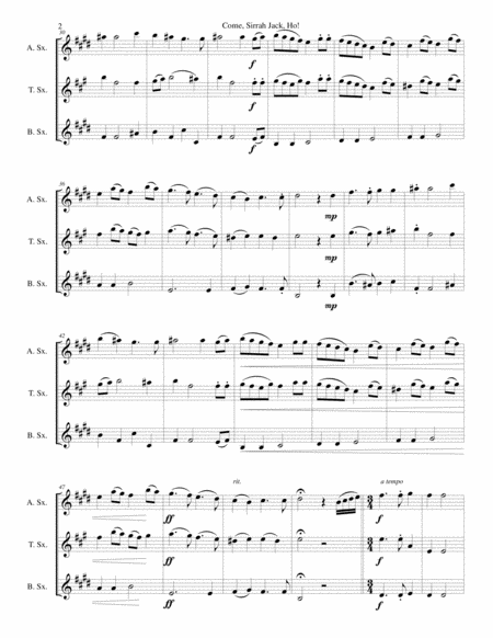 Come Sirrah Jack Ho For Saxophone Trio Alto Tenor Baritone Page 2