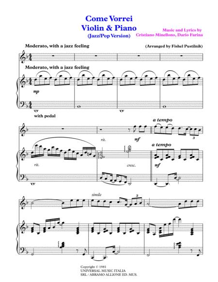 Come Vorrei For Violin And Piano Jazz Pop Version Video Page 2