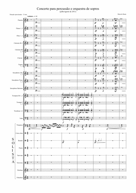 Concerto For Solo Percussionist And Woodwind Orchestra Full Score And Parts Page 2