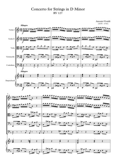 Concerto For Strings In D Minor Rv 127 Page 2