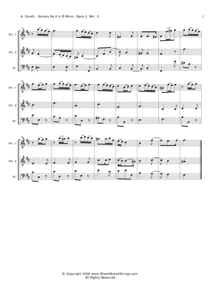 Corelli A Sonata No 4 Mvt 3 For Two Violins And Cello Page 2