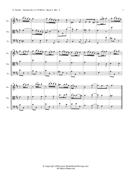 Corelli A Trio No 4 Mvt 3 For Violin Viola And Cello Page 2