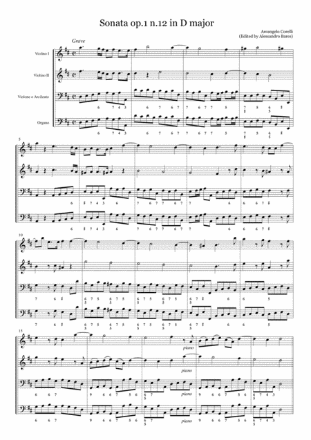 Corelli Sonata Op 1 N 12 In D Major Page 2