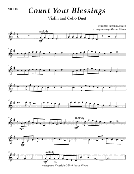 Count Your Blessings Easy Violin And Cello Duet Page 2