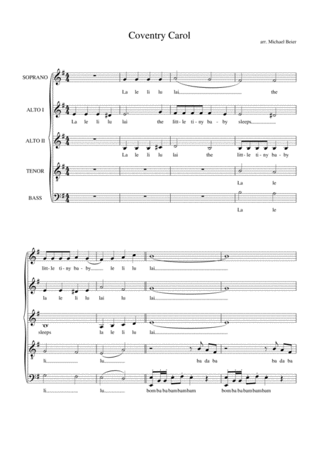 Coventry Carol Lullay Lullay New And Fresh For Christmas Choir Page 2