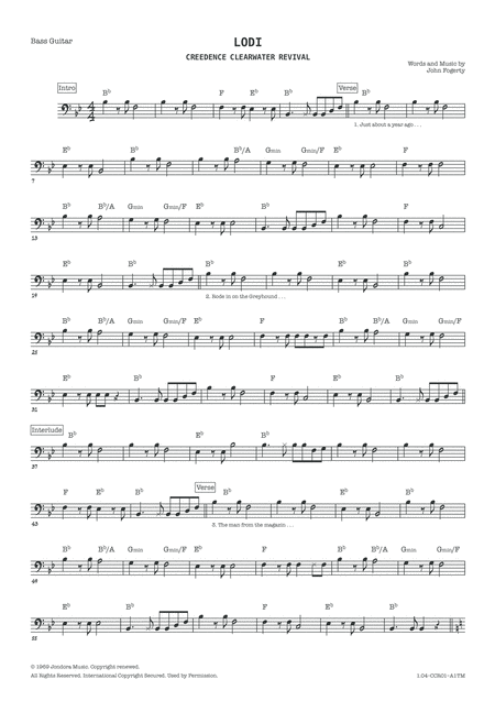 Creedence Clearwater Revival Lodi Bass Guitar Page 2