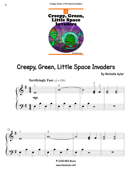 Creepy Green Little Space Invaders Page 2