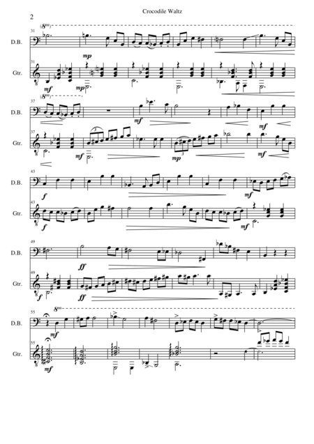 Crocodile Waltz For Double Bass And Guitar Page 2