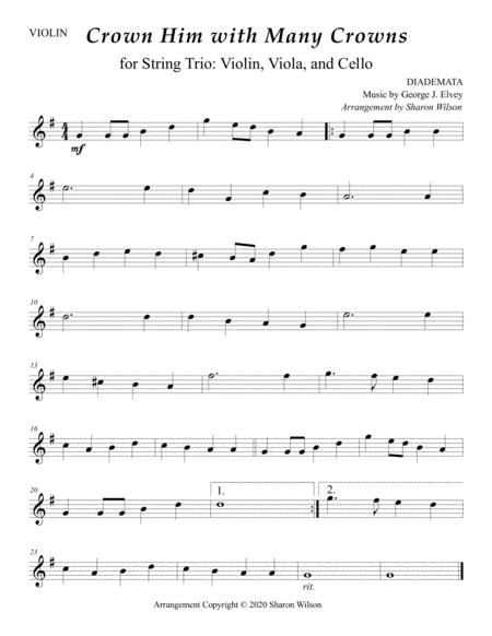 Crown Him With Many Crowns For String Trio Violin Viola And Cello Page 2