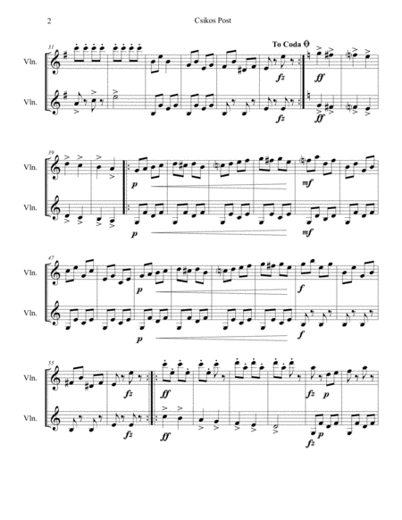 Csikos Post For Violin Duet Page 2