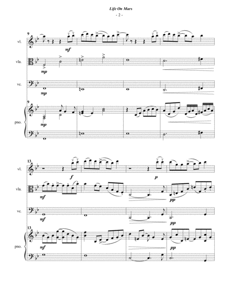 David Bowie Life On Mars For Piano Quartet Page 2