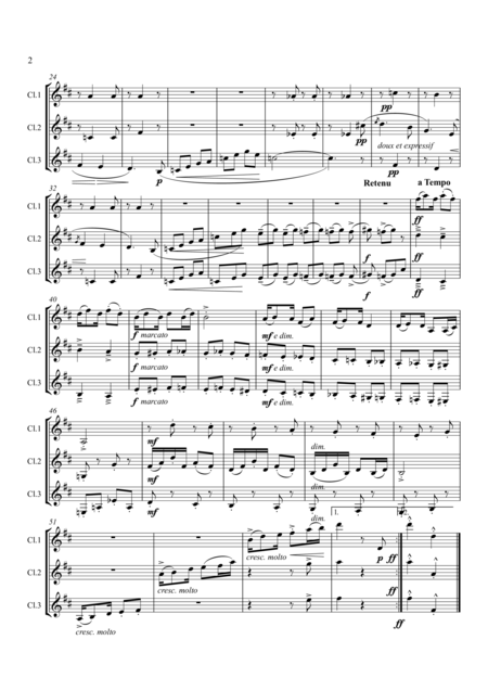 Debussy Le Petit Ngre The Little Negro Clarinet Trio Page 2