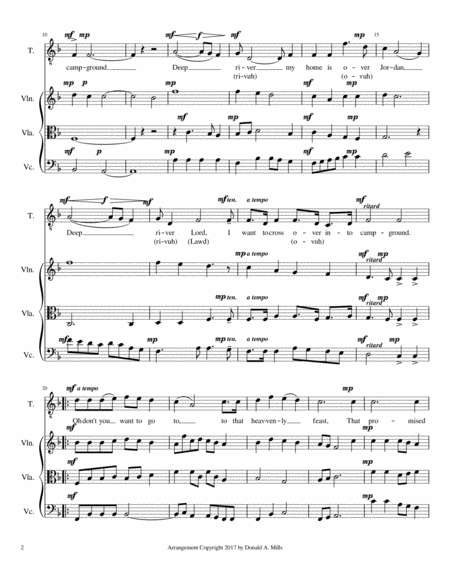 Deep River Baritone Or Tenor Solo String Trio Page 2