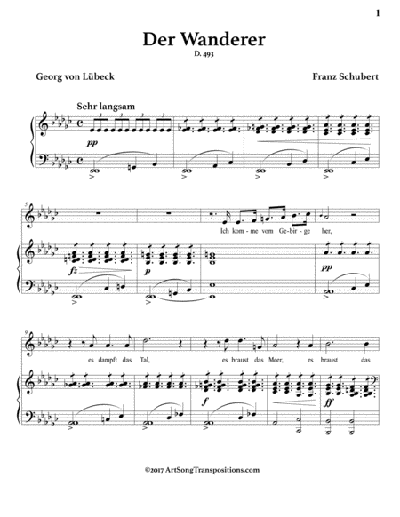 Der Wanderer D 493 E Flat Minor Page 2