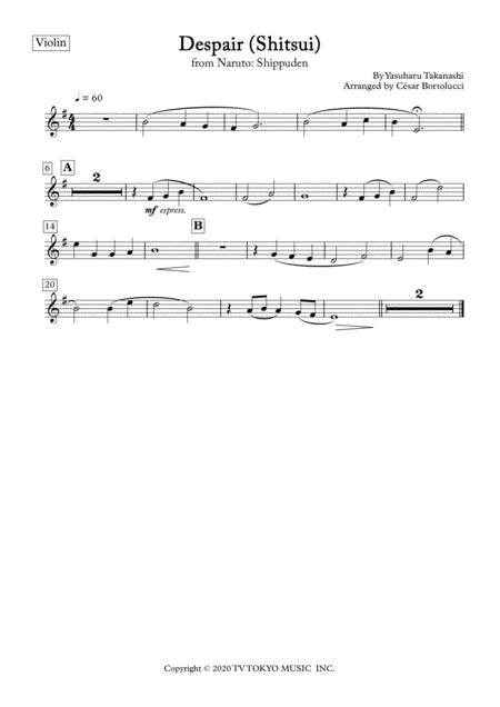 Despair Shitsui From Naruto For Violin And Piano Page 2