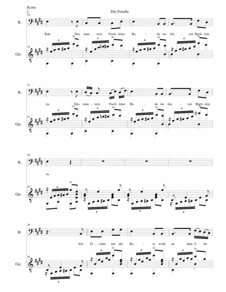 Die Forelle The Trout For Bass Voice And Guitar Page 2