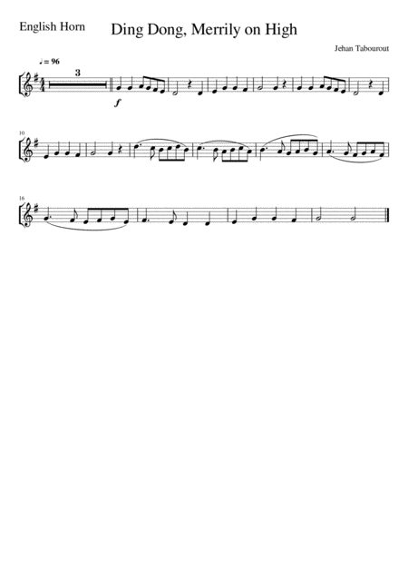 Ding Dong Merrily On High English Horn Solo Page 2