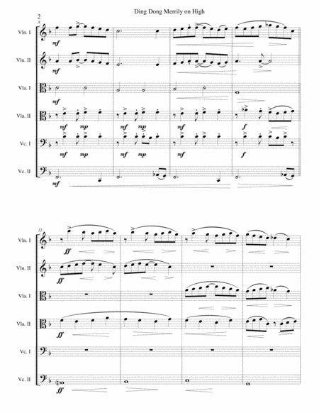 Ding Dong Merrily On High Jazzed Up Version For String Sextet Page 2