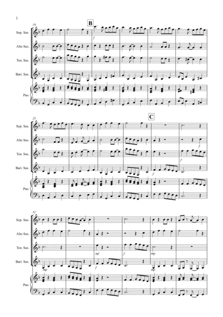 Ding Dong Merrily On High Jazzy Style For Saxophone Quartet Page 2