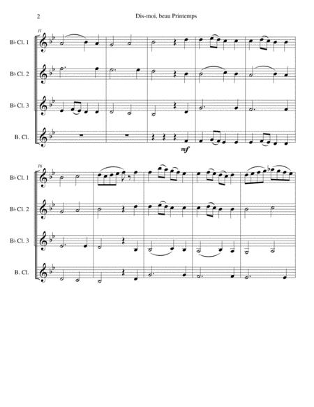 Dis Moi Beau Printemps Tell Me Lovely Spring For Clarinet Quartet Page 2