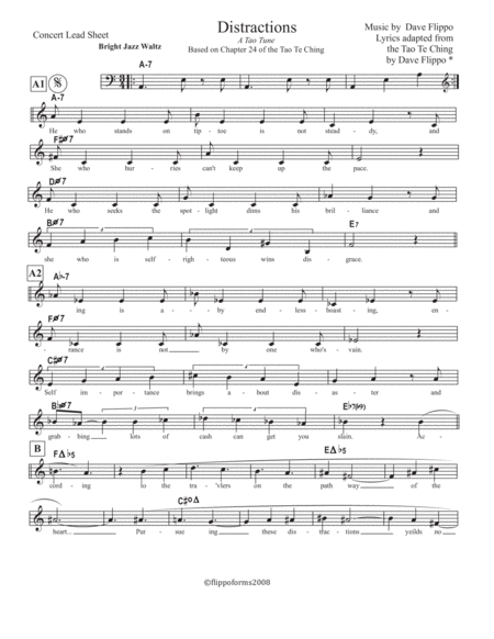Distractions A Tao Tune Lead Sheets In C Bb And Eb Page 2