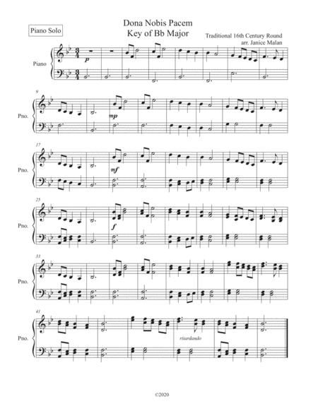 Dona Nobis Pacem In Two Keys Intermediate Piano Solo Page 2