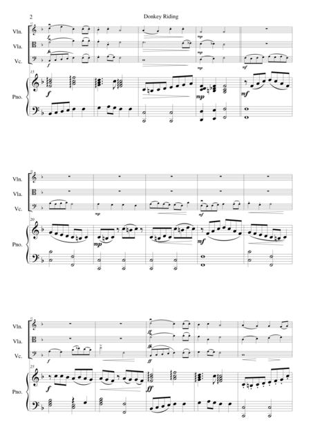 Donkey Riding For String Trio And Piano Page 2