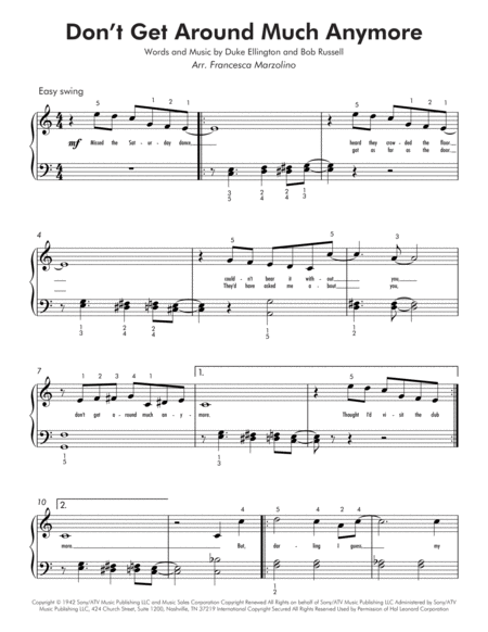 Dont Get Around Much Anymore Easy Piano Page 2